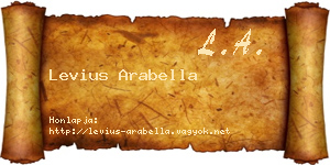 Levius Arabella névjegykártya